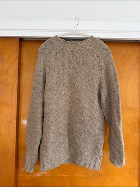 Walker Slater 100% Merino Soft Donegal Crewneck Sweater in Heathered Taupe